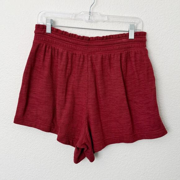 [Aerie] Red Endless Summer Shorts Summer Burgundy Lounge Sweatshorts Sz Medium M - Picture 3 of 12